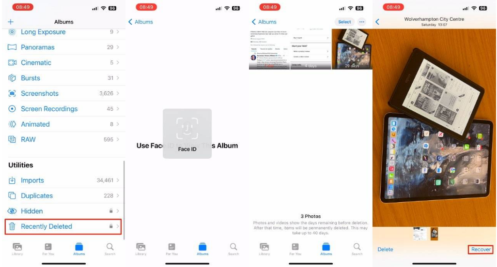 渑池苹果14维修分享 iPhone14 上恢复已删除的照片 